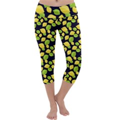 Lemon Lime Capri Yoga Leggings by trulycreative