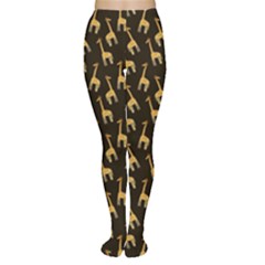 Cute African Giraffe Brown Tights