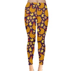 Hen Chick Chicken Purple Leggings  by trulycreative