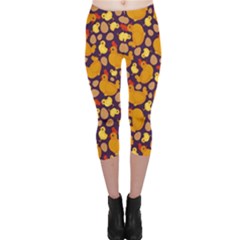 Hen Chick Chicken Purple Capri Leggings  by trulycreative