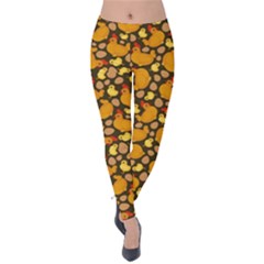 Hen Chick Chicken Brown Velvet Leggings by trulycreative