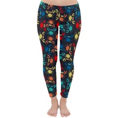 Cute Cartoon Crab Charcoal Classic Winter Leggings