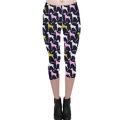 Funny Schnauzer Dog And Bone Capri Leggings  by trulycreative