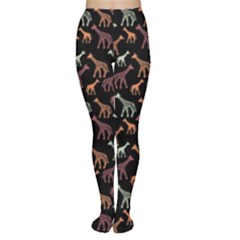 Cute African Giraffe Black Tights