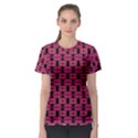 Red Black Abstract Pattern Women s Sport Mesh Tee View1