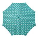 Teal White  Abstract Pattern Golf Umbrellas View1