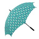 Teal White  Abstract Pattern Golf Umbrellas View2