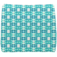 Teal White  Abstract Pattern Seat Cushion by BrightVibesDesign