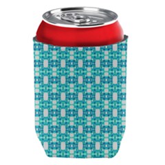 Teal White  Abstract Pattern Can Holder by BrightVibesDesign