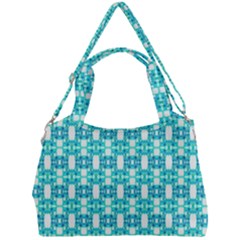 Teal White  Abstract Pattern Double Compartment Shoulder Bag by BrightVibesDesign