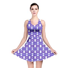 Purple  White  Abstract Pattern Reversible Skater Dress by BrightVibesDesign