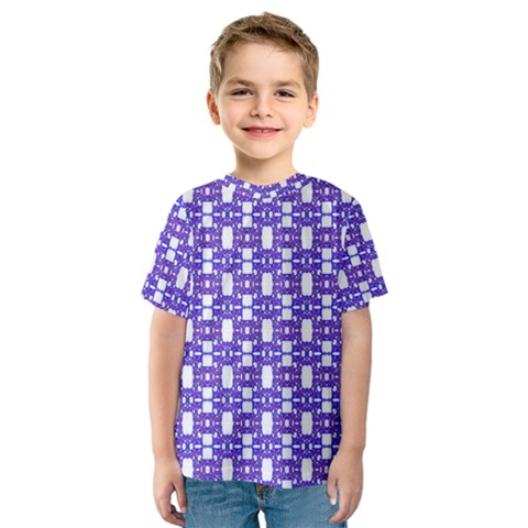 Purple  White  Abstract Pattern Kids  Sport Mesh Tee by BrightVibesDesign