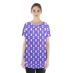 Purple  White  Abstract Pattern Skirt Hem Sports Top by BrightVibesDesign