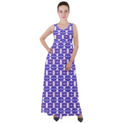 Purple  White  Abstract Pattern Empire Waist Velour Maxi Dress by BrightVibesDesign