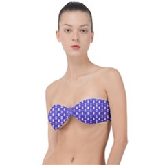 Purple  White  Abstract Pattern Classic Bandeau Bikini Top  by BrightVibesDesign