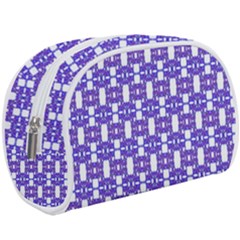 Purple  White  Abstract Pattern Makeup Case (large) by BrightVibesDesign