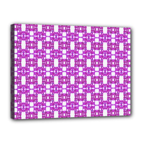 Pink  White  Abstract Pattern Canvas 16  X 12  (stretched) by BrightVibesDesign