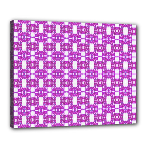 Pink  White  Abstract Pattern Canvas 20  X 16  (stretched) by BrightVibesDesign