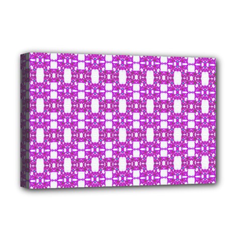 Pink  White  Abstract Pattern Deluxe Canvas 18  X 12  (stretched) by BrightVibesDesign