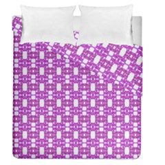 Pink  White  Abstract Pattern Duvet Cover Double Side (queen Size) by BrightVibesDesign