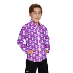 Pink  White  Abstract Pattern Kids  Windbreaker by BrightVibesDesign