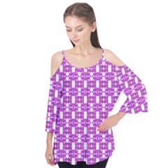 Pink  White  Abstract Pattern Flutter Tees