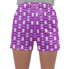 Pink  White  Abstract Pattern Sleepwear Shorts by BrightVibesDesign