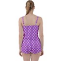 Pink  White  Abstract Pattern Tie Front Two Piece Tankini View2