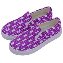 Pink  White  Abstract Pattern Kids  Canvas Slip Ons by BrightVibesDesign