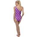 Pink  White  Abstract Pattern To One Side Swimsuit View2