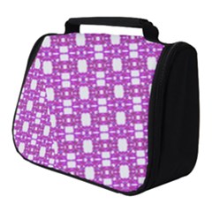 Pink  White  Abstract Pattern Full Print Travel Pouch (small) by BrightVibesDesign