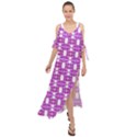 Pink  White  Abstract Pattern Maxi Chiffon Cover Up Dress View1