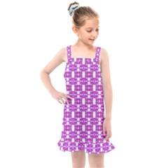 Pink  White  Abstract Pattern Kids  Overall Dress by BrightVibesDesign