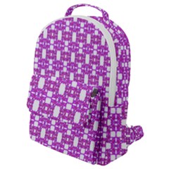 Pink  White  Abstract Pattern Flap Pocket Backpack (small)