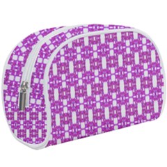 Pink  White  Abstract Pattern Makeup Case (large) by BrightVibesDesign