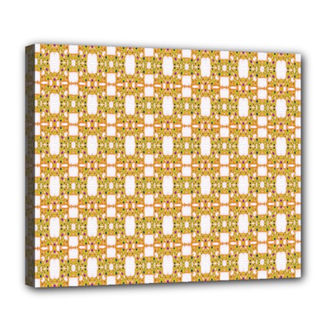 Yellow  White  Abstract Pattern Deluxe Canvas 24  X 20  (stretched) by BrightVibesDesign