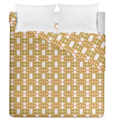 Yellow  White  Abstract Pattern Duvet Cover Double Side (queen Size) by BrightVibesDesign