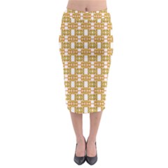 Yellow  White  Abstract Pattern Midi Pencil Skirt by BrightVibesDesign