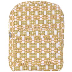 Yellow  White  Abstract Pattern Full Print Backpack by BrightVibesDesign