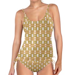 Yellow  White  Abstract Pattern Tankini Set by BrightVibesDesign