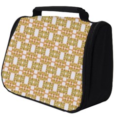 Yellow  White  Abstract Pattern Full Print Travel Pouch (big) by BrightVibesDesign