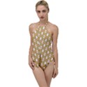 Yellow  White  Abstract Pattern Go with the Flow One Piece Swimsuit View1