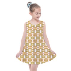 Yellow  White  Abstract Pattern Kids  Summer Dress by BrightVibesDesign