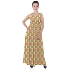 Yellow  White  Abstract Pattern Empire Waist Velour Maxi Dress by BrightVibesDesign