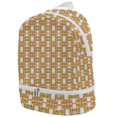 Yellow  White  Abstract Pattern Zip Bottom Backpack