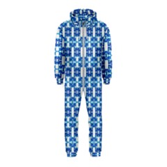 Blue White  Abstract Pattern Hooded Jumpsuit (kids) by BrightVibesDesign