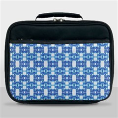 Blue White  Abstract Pattern Lunch Bag by BrightVibesDesign