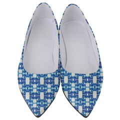 Blue White  Abstract Pattern Women s Low Heels by BrightVibesDesign