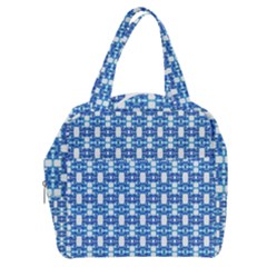 Blue White  Abstract Pattern Boxy Hand Bag by BrightVibesDesign