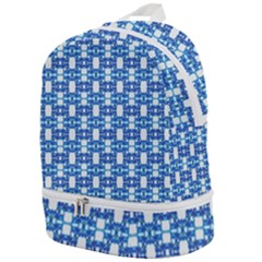 Blue White  Abstract Pattern Zip Bottom Backpack